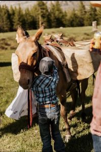 Skrewball as the beer mule in our wedding